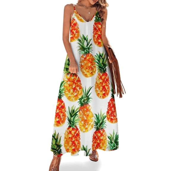 Lunarable Pineapple Sleeveless Dress Women's Luxury Party Dress Birthday Dresses for Women