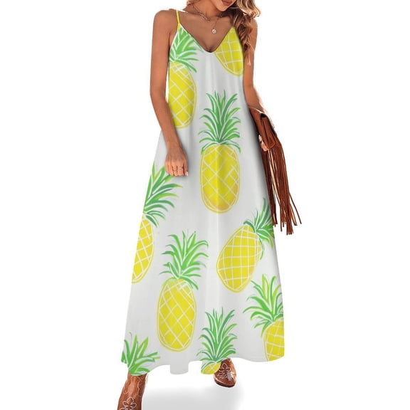 Lunarable Pineapple Sleeveless Dress Women's Luxury Party Dress Birthday Dresses for Women