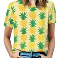 thumbnail image 1 of Lunarable Pineapple Women's Short Sleeve T-Shirt Crew Neck Casual Summer Trendy Loose Fit Tops, 1 of 6