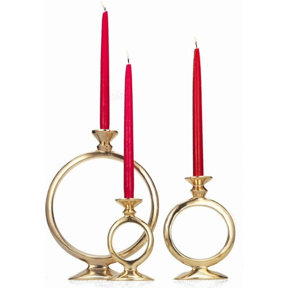 Lunares Polished Gold Plated "O" Candle Holder - Medium NEW!
