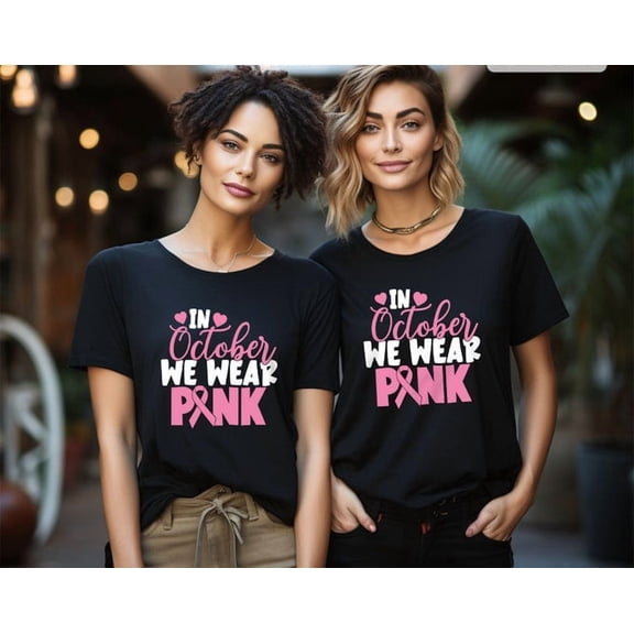 Lunari In October We Wear Pink Shirt, Breast Cancer Shirt, Fight Cancer Shirt, Wear Pink In October, Cancer Awareness Shirt, Pink Month October