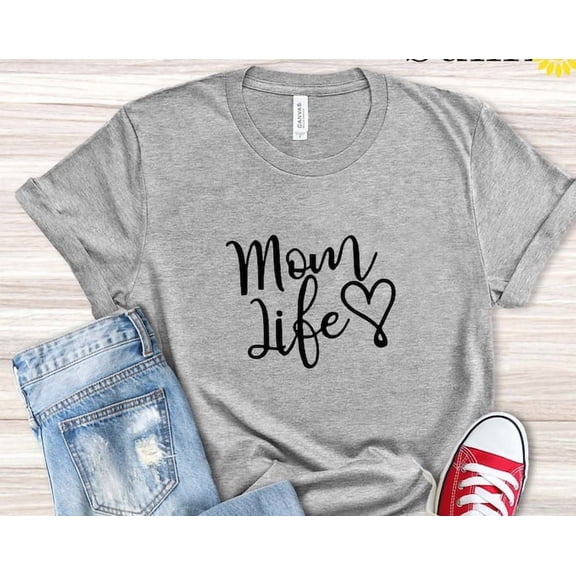Lunari Mom Life Shirt, Mom to be Tees, Mom Apparels, Cute Graphic Tees for Mama, Gift Ideas for Baby Shower, Pregnancy Announcement Outfits