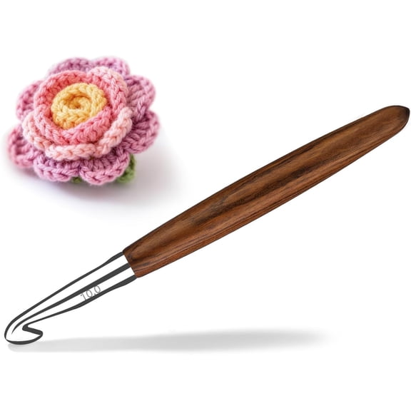 Lunarm 8mm Crochet Hook, Ergonomic Aluminum Crochet Hook with Wood Handle Available in 3mm-10mm for Arthritic Hands DIY Craft Knitting Dolls, Bouquets, Blankets, Hats, Gloves from Various Yarns