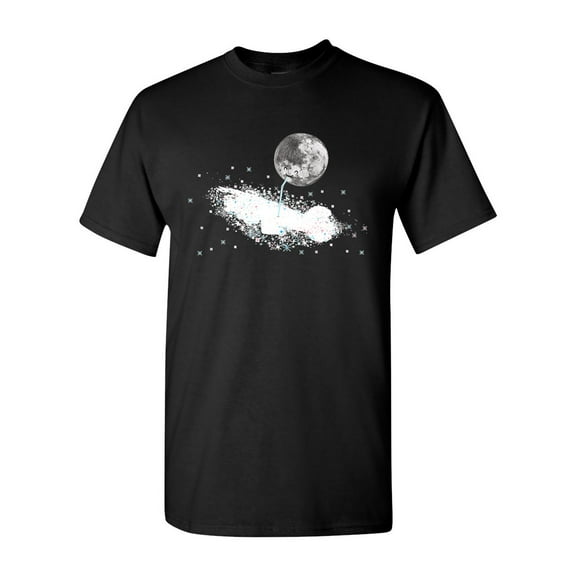 Lunas Way Milky Way Moon Galaxy BeanePod Artworks Art Funny DT Adult T-Shirt Tee