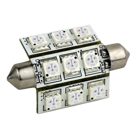 Lunasea Lighting 8V-30V DC White LED Bulb 42mm Festoon 9 LED