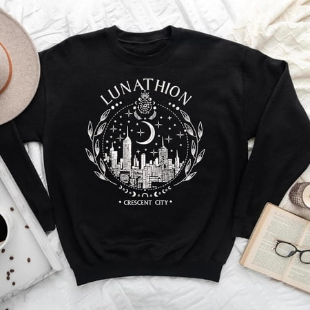 Lunathion Crescent City Embroidered Sweatshirt, Crescent City Series Embroidered Bookish, Unisex Sweatshirt-LINHKHA