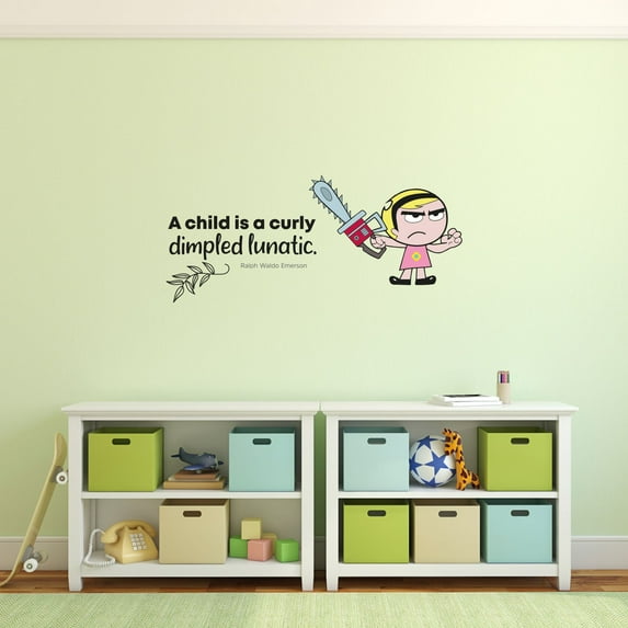 Lunatic Billy Mandy Grim Quote Cartoon Quotes Decors Wall Sticker Art Design Decal for Girls Boys Kids Room Bedroom Nursery Kindergarten Home Decor Stickers Wall Art Vinyl Decoration (20x40 inch)