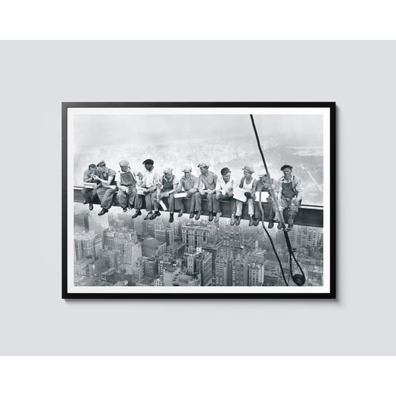 Lunch Atop A Skyscraper Vintage Photographic Landscape New York City Workmen Wall Art Architecture Decor Print Timeless Poster Gift