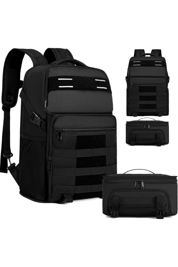 Lunch Backpack, Insulated Cooler Backpack Removable Lunch Box for Men Women, 15.6 Inches RFID Blocking Laptop Backpack Lunch Bag for Work Travel Black