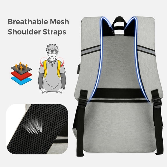 Lunch Backpack Insulated Lunch Backpack, Insulated Cooler Backpack Lunch Box for Men Women, 15.6 Inches Laptop Backpack with USB Port, Water Resistant Leak-proof Lunch Bag for Work School Picnics