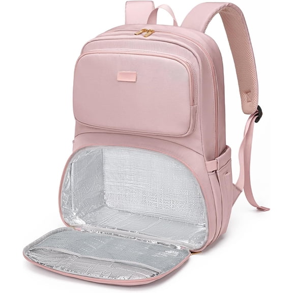 Lunch Backpack for Women Men, 16 Inch Laptop Backpack with Lunch Compartment, Water Resistant Lunchbox Pack Meal Prep Cooler Bags Insulated for Nurse Work Teacher Travel