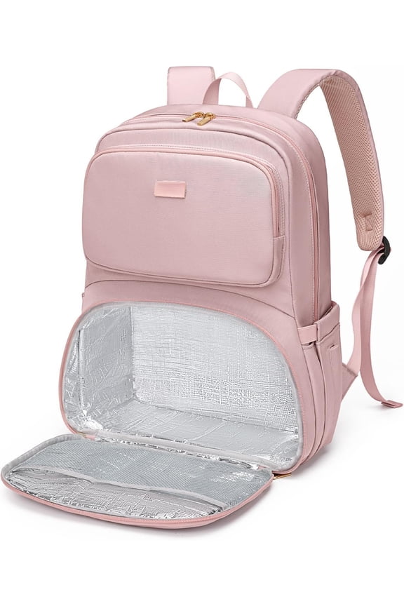 Lunch Backpack for Women Men, 16 Inch Laptop Backpack with Lunch Compartment, Water Resistant Lunchbox Pack Meal Prep Cooler Bags Insulated for Nurse Work Teacher Travel