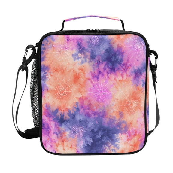 Lunch Bag 10.5*3.5*9.5 Inches Cooler Bag Lunch Bag Insulation Portable Durable Fashion Colored Tie-dye