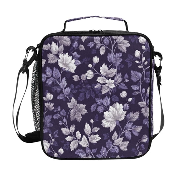 Lunch Bag 10.5*3.5*9.5 Inches Cooler Bag Lunch Bag Insulation Portable Durable Fashion Colorful Vector Floral Art
