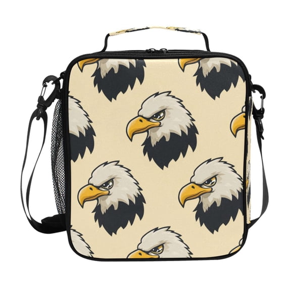 Lunch Bag 10.5*3.5*9.5 Inches Cooler Bag Lunch Bag Insulation Portable Durable Fashion Hawks Head Pattern
