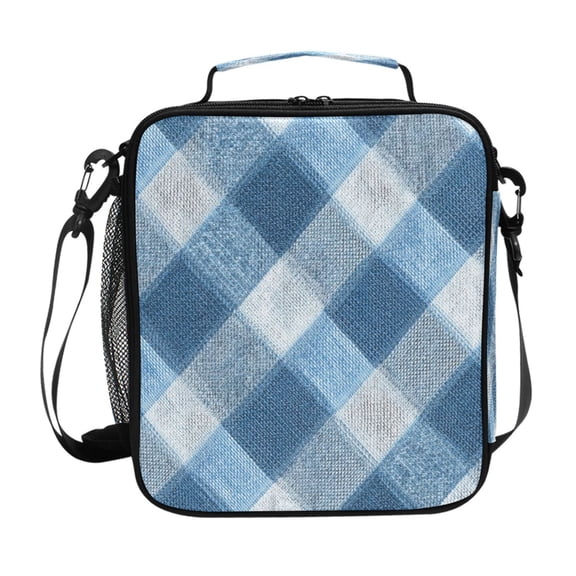 Lunch Bag 10.5*3.5*9.5 Inches Cooler Bag Lunch Bag Insulation Portable Durable Fashion Light Blue Denim
