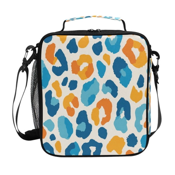 Lunch Bag 10.5*3.5*9.5 Inches Cooler Bag Lunch Bag Insulation Portable Durable Fashion Vector Blue Spot Pattern