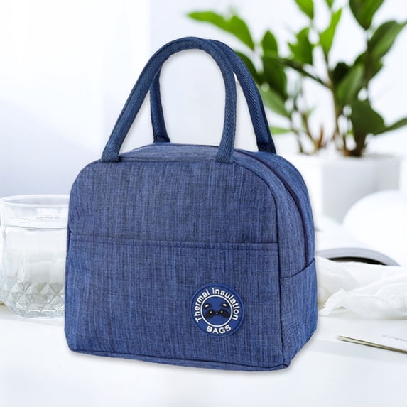 Lunch Bag 2 Bento with Insulated Aluminum Foil for Portable Heat Retention and Thickened Ice Pack Thermal Tote for Everyday Meals