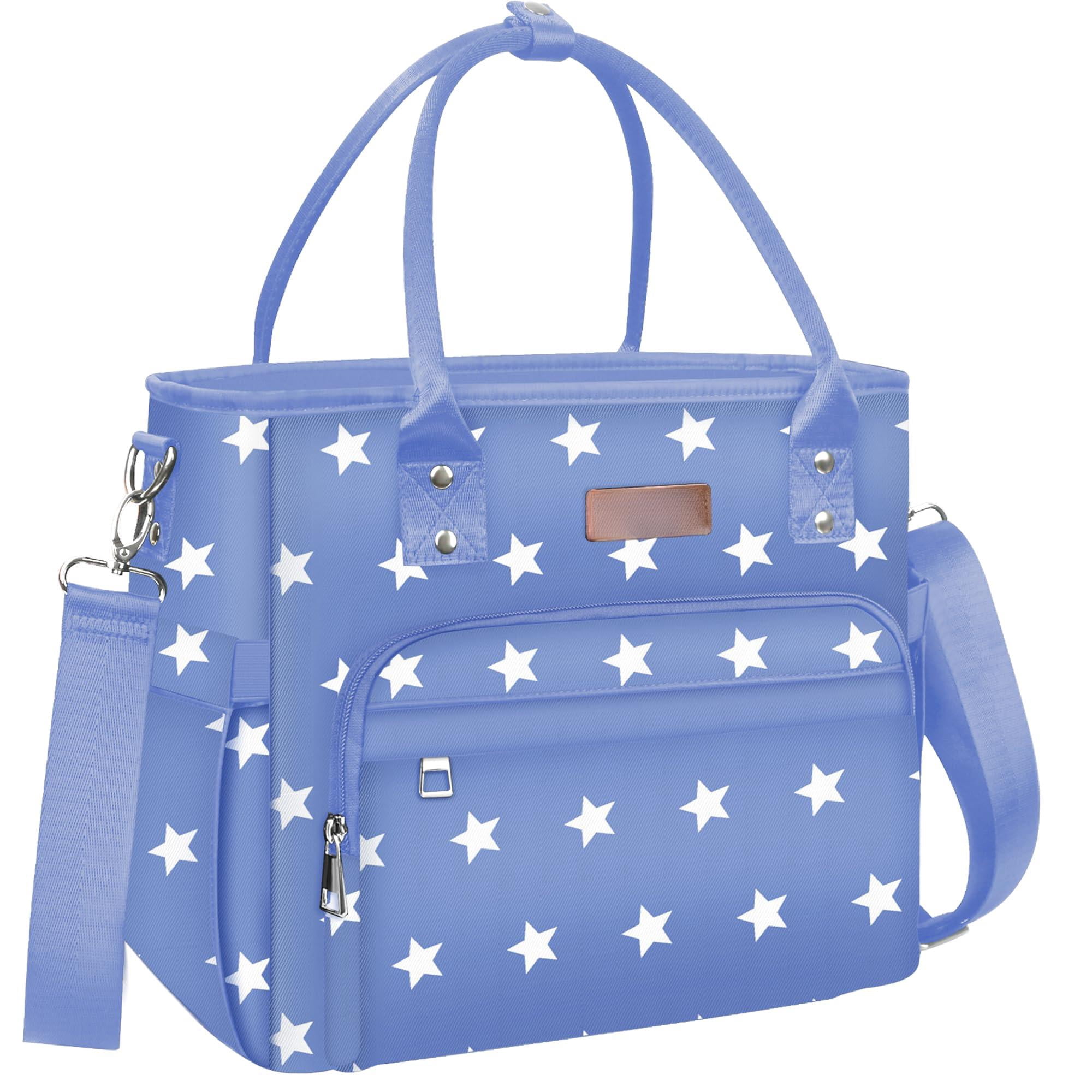 Lunch Bag Box Women - Leakproof Insulated Cooler For Large Tote Bags Adults  Blue Pentagram