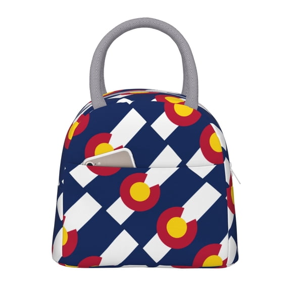 Lunch Bag Colorado-Texas-Flag Reusable Insulated Lunch Tote Cooler Box for Women Men Light Grey