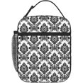 thumbnail image 1 of Lunch Bag Damask Antique Classical Damask Flowers Pattern Traditional Artwork Tote Bag with Pocket Water-resistant Insulated Lunch Container Tote Bag Lunch Tote Suitable For Travel, Picnic, Office, 1 of 6
