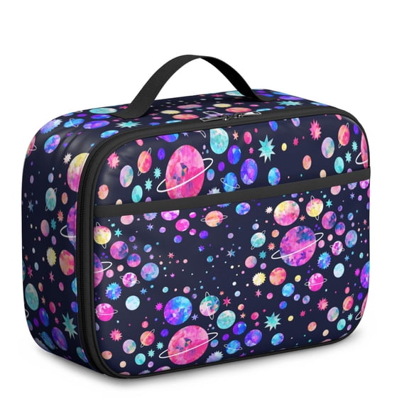 Lunch Bag Featuring Colorful Outer Space, Star, and Moon Designs – Durable, Insulated Lunch Tote with Space Geek and Sci-fi Lovers Artwork for School and Travel
