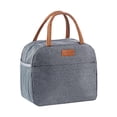 thumbnail image 1 of Lunch Bag, Foldable Oxford Cloth Gray Handled Insulated Tote, 1 Pack Reusable Portable Food Carrier, for Work Office School Picnic Travel Outdoor Meal Storage for Adults Kids, 1 of 5