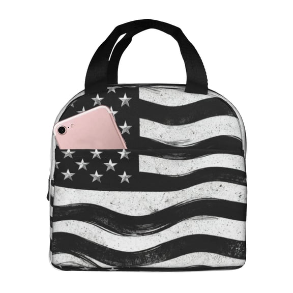 Lunch Bag For Women Men America Us Flag Retro Insulated Lunch Box Multi-Functional Cooler Bag