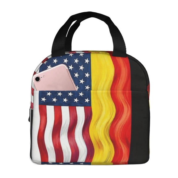 Lunch Bag For Women Men German America Flag Insulated Lunch Box Multi-Functional Cooler Bag