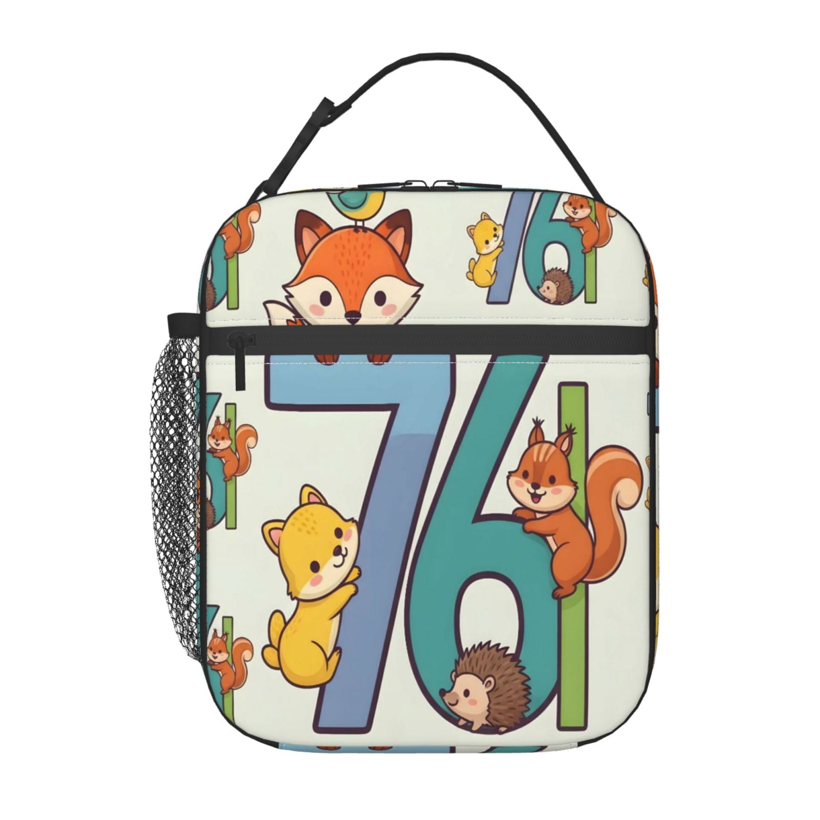 Lunch Bag For Women Men Insulated Portable Lunch Box Bento Box Office Picnic Travel Cooler Bag 76 Cute Seamless Pattern