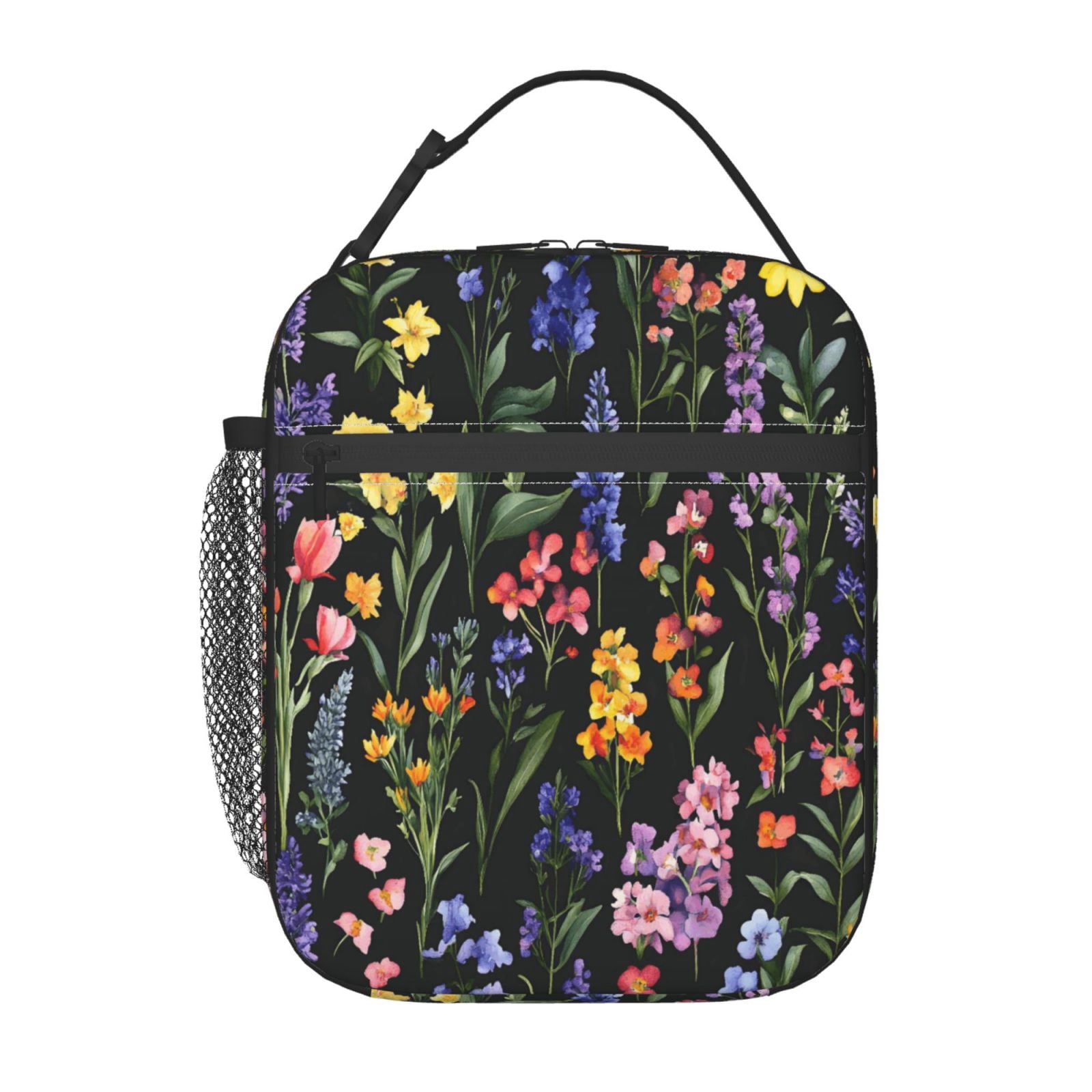Lunch Bag For Women Men Insulated Portable Lunch Box Bento Box Office Picnic Travel Cooler Bag A Variety Of Colorful Flowers