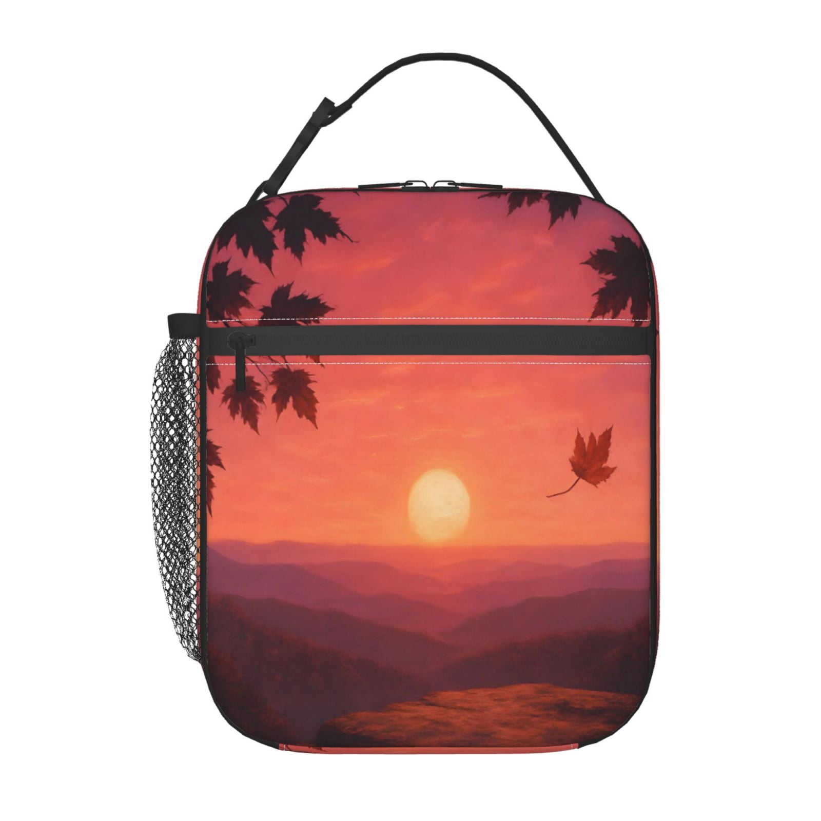 Lunch Bag For Women Men Insulated Portable Lunch Box Bento Box Office Picnic Travel Cooler Bag Autumn Sunset