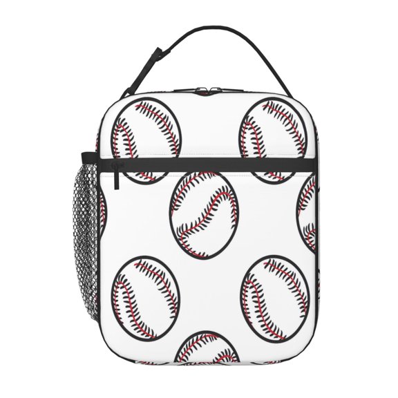 Lunch Bag For Women Men Insulated Portable Lunch Box Bento Box Office Picnic Travel Cooler Bag Baseball Theme Sporty Dynamic Style