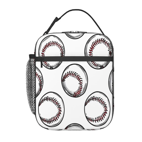 Lunch Bag For Women Men Insulated Portable Lunch Box Bento Box Office Picnic Travel Cooler Bag Baseball Theme Sporty Dynamic