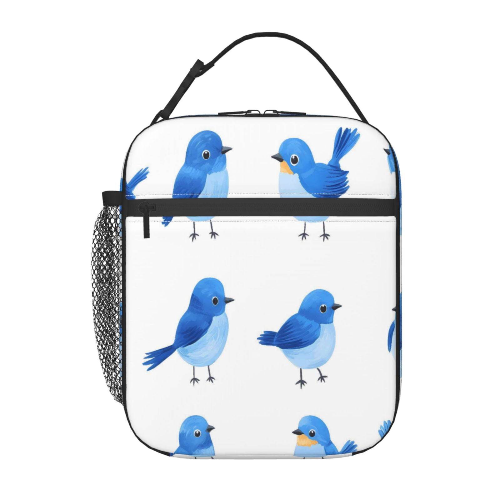 Lunch Bag For Women Men Insulated Portable Lunch Box Bento Box Office Picnic Travel Cooler Bag Blue Birds