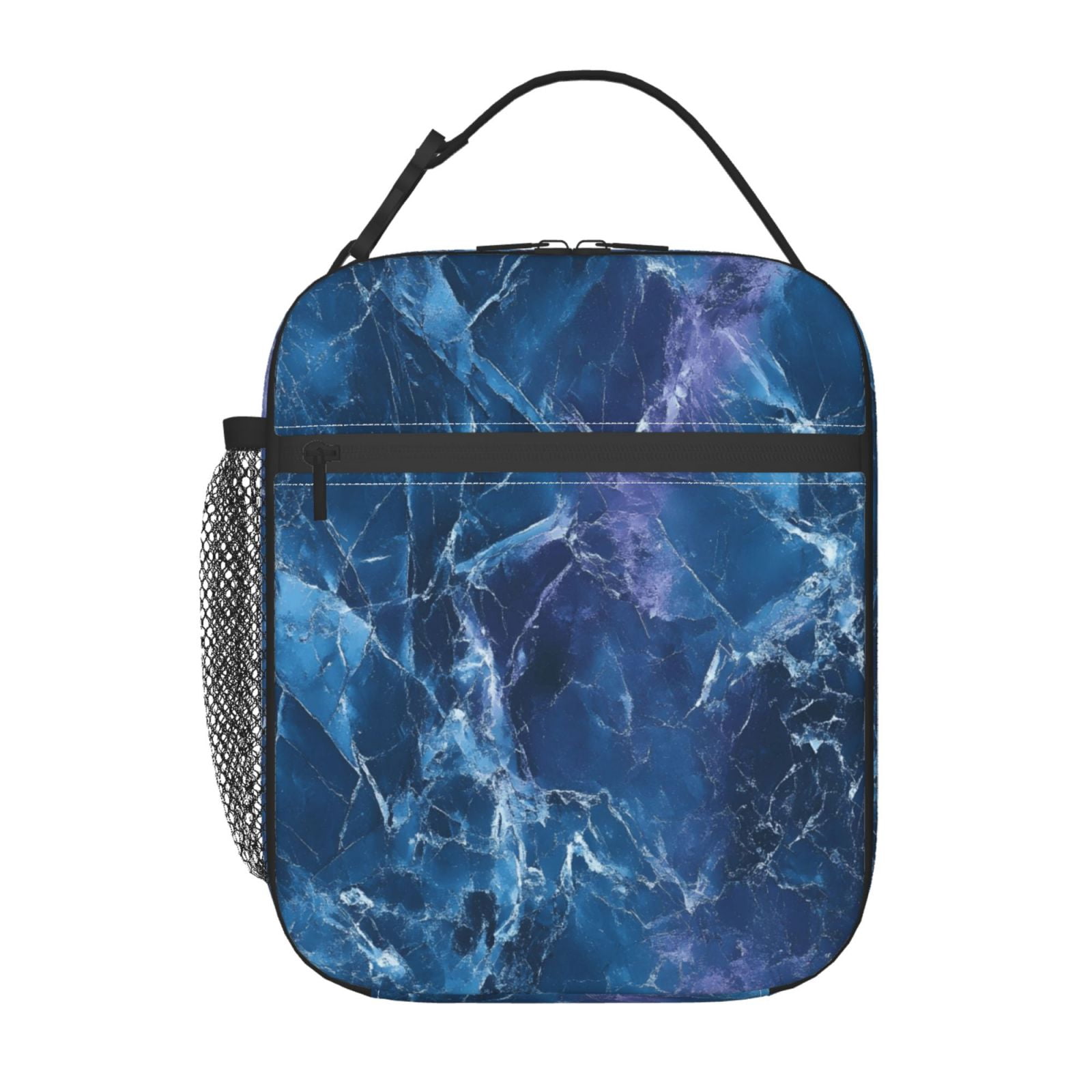 Lunch Bag For Women Men Insulated Portable Lunch Box Bento Box Office Picnic Travel Cooler Bag Blueviolet Marble_2
