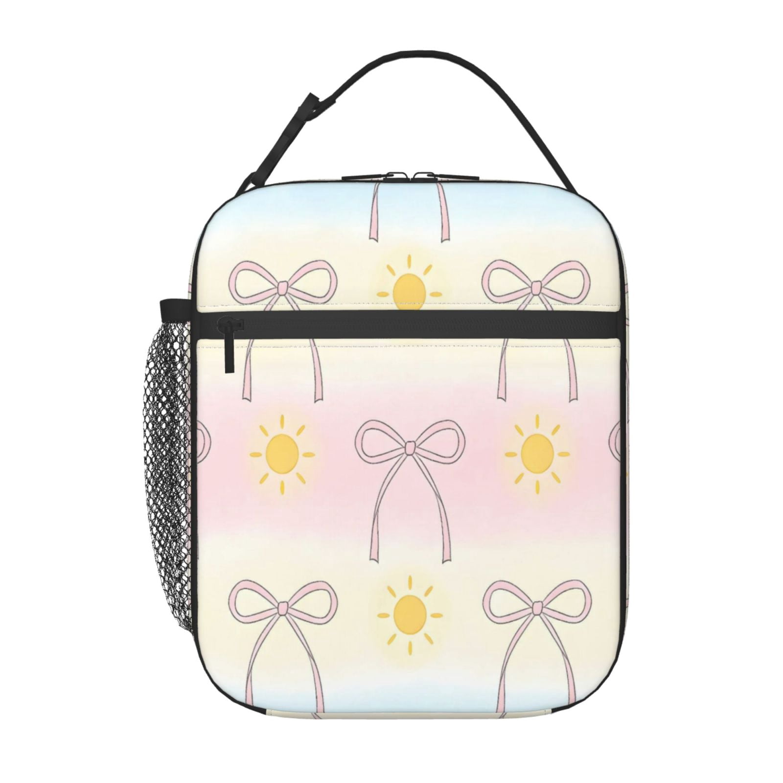 Lunch Bag For Women Men Insulated Portable Lunch Box Bento Box Office Picnic Travel Cooler Bag Bow And Sun
