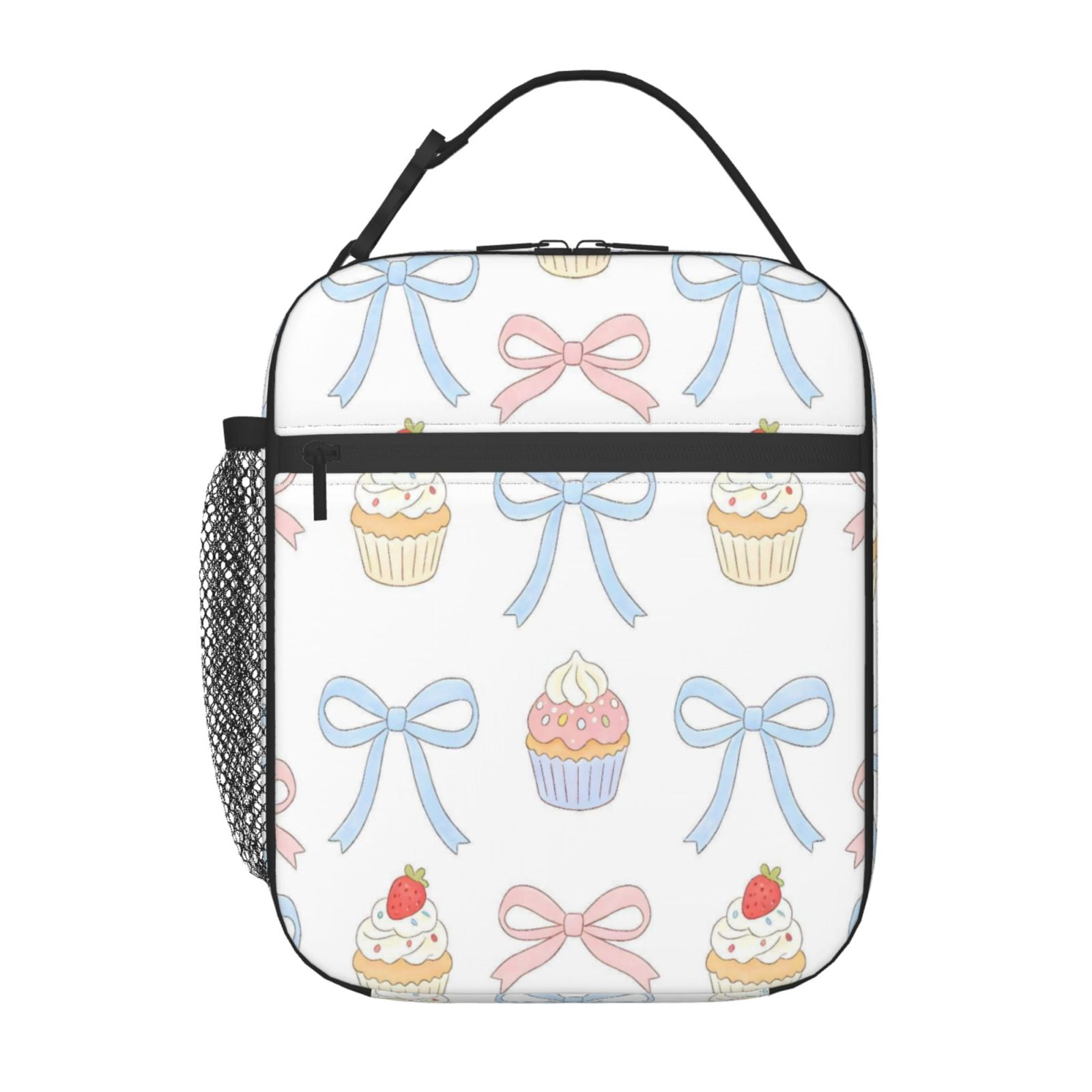 Lunch Bag For Women Men Insulated Portable Lunch Box Bento Box Office Picnic Travel Cooler Bag Bows And Cakes