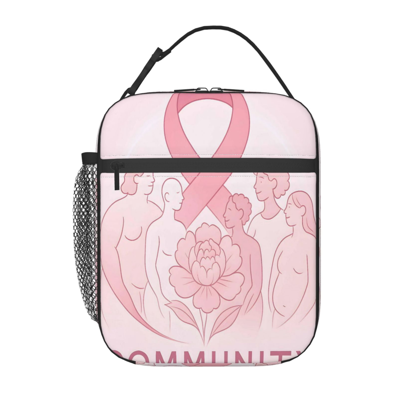 Lunch Bag For Women Men Insulated Portable Lunch Box Bento Box Office Picnic Travel Cooler Bag Breast Cancer Awareness - Community