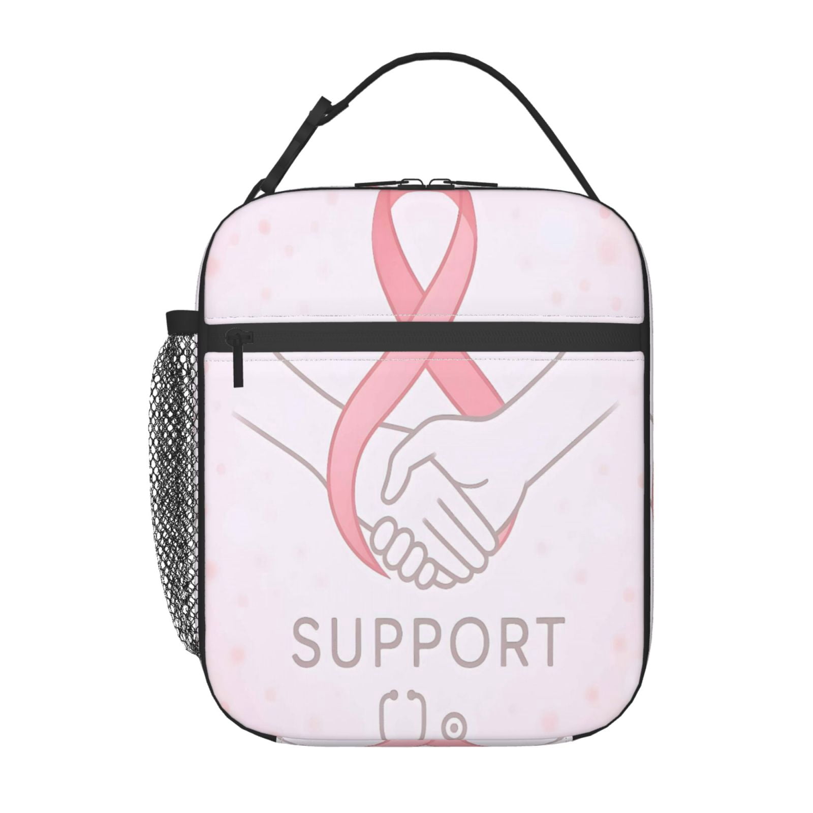 Lunch Bag For Women Men Insulated Portable Lunch Box Bento Box Office Picnic Travel Cooler Bag Breast Cancer Awareness - Support