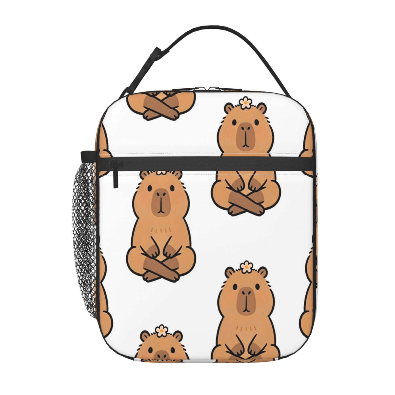 Lunch Bag For Women Men Insulated Portable Lunch Box Bento Box Office Picnic Travel Cooler Bag Cartoon Capybara (6)
