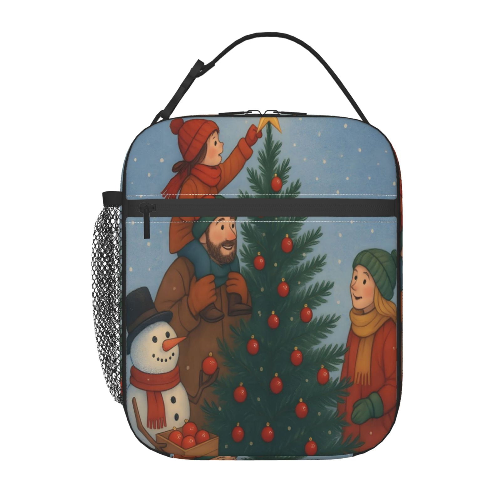 Lunch Bag For Women Men Insulated Portable Lunch Box Bento Box Office Picnic Travel Cooler Bag Christmas Tree Decorations