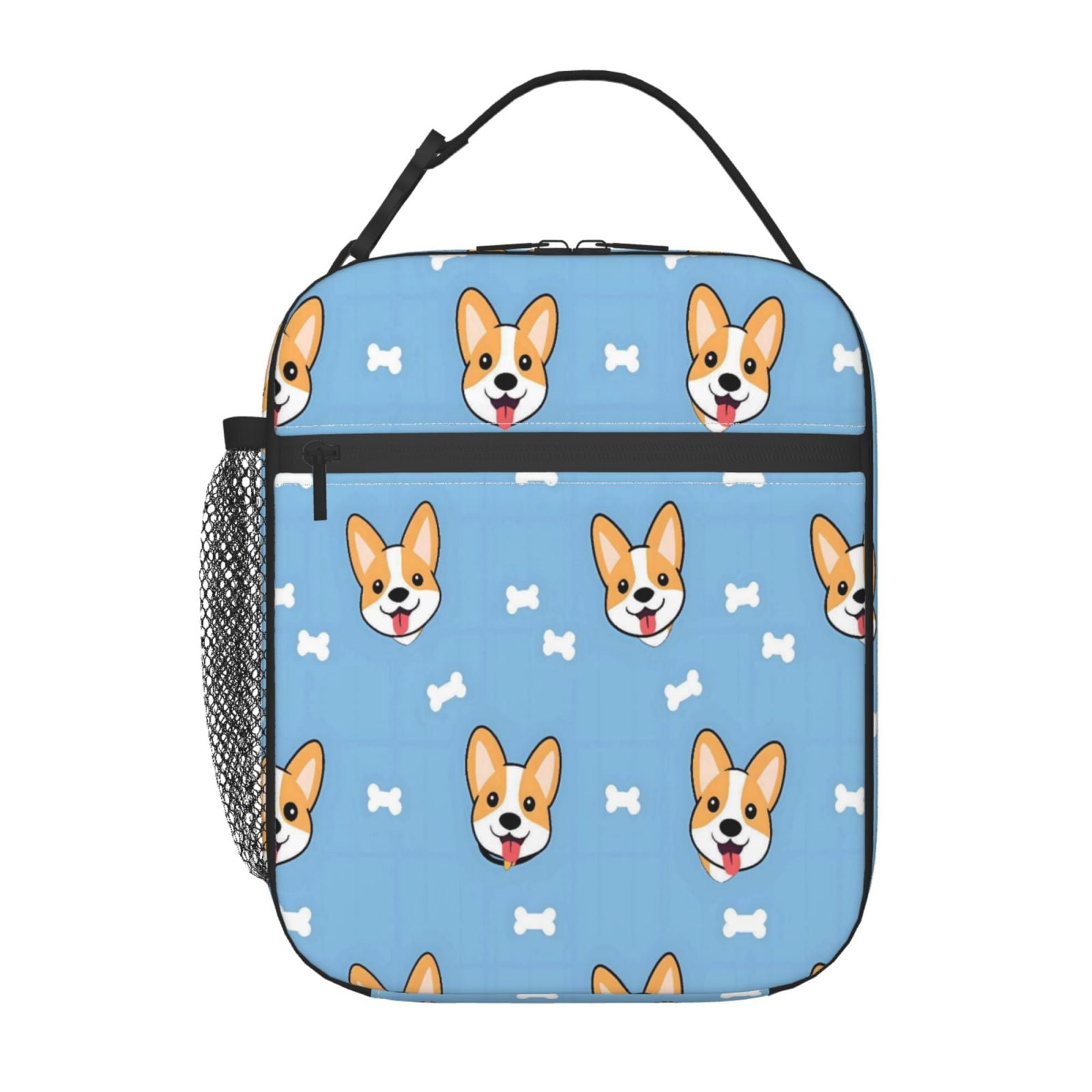 Lunch Bag For Women Men Insulated Portable Lunch Box Bento Box Office Picnic Travel Cooler Bag Corgi And Bones (3)
