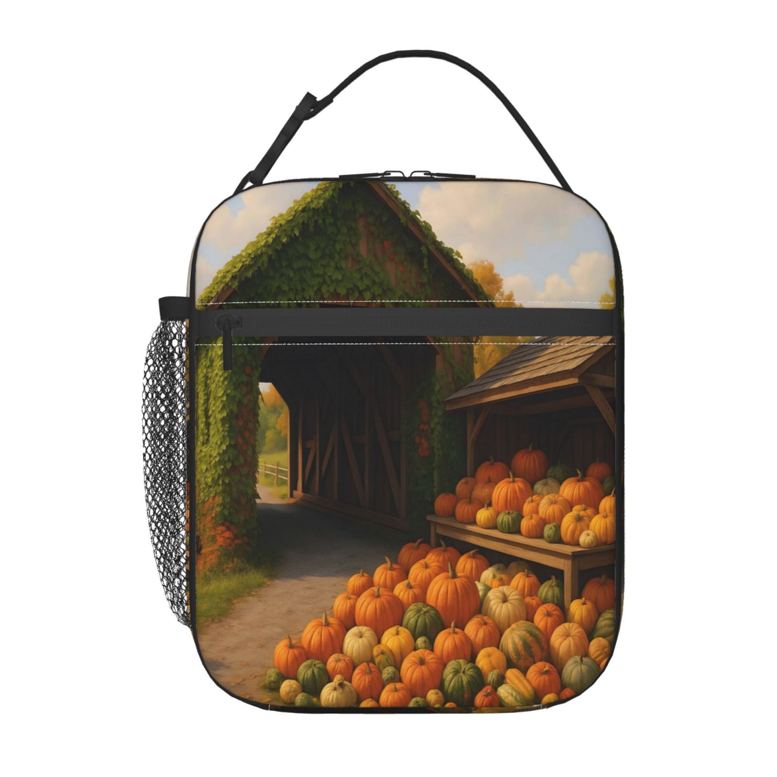 Lunch Bag For Women Men Insulated Portable Lunch Box Bento Box Office Picnic Travel Cooler Bag Covered Bridge