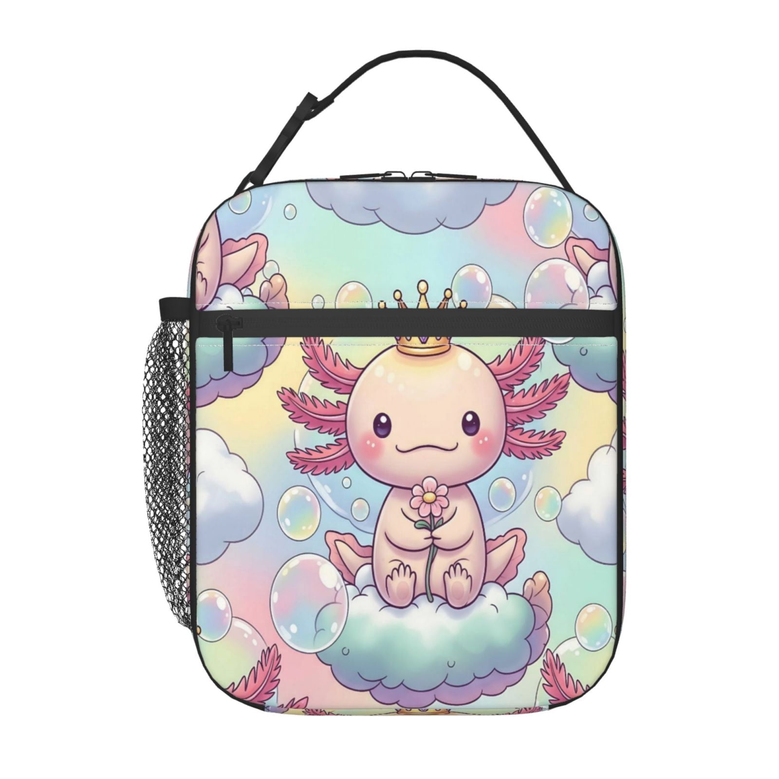 Lunch Bag For Women Men Insulated Portable Lunch Box Bento Box Office Picnic Travel Cooler Bag Cute Axolotl 2