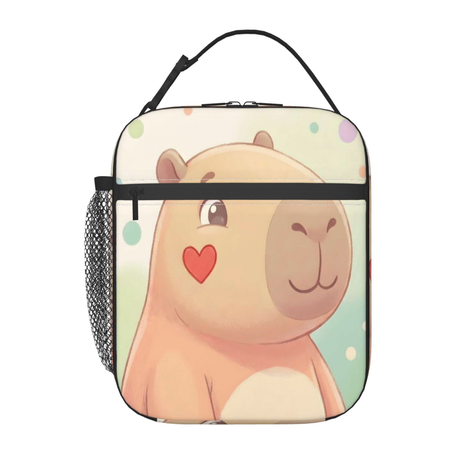 Lunch Bag For Women Men Insulated Portable Lunch Box Bento Box Office Picnic Travel Cooler Bag Cute Capybara Design 1