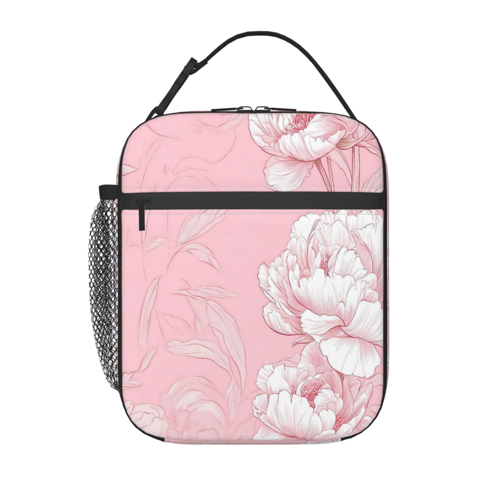 Lunch Bag For Women Men Insulated Portable Lunch Box Bento Box Office Picnic Travel Cooler Bag Flowers (21)