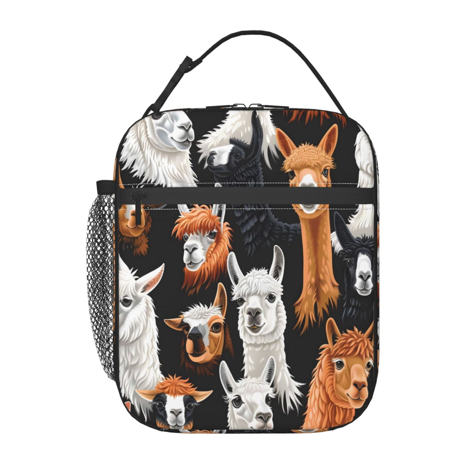 Lunch Bag For Women Men Insulated Portable Lunch Box Bento Box Office Picnic Travel Cooler Bag Funny Llamas Alpacas (1)