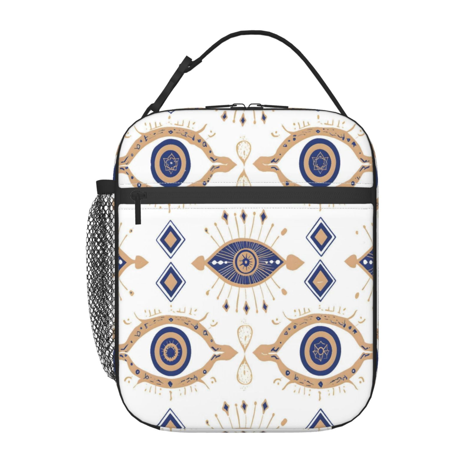 Lunch Bag For Women Men Insulated Portable Lunch Box Bento Box Office Picnic Travel Cooler Bag Gold Foil Illustration Of An Evil Eye
