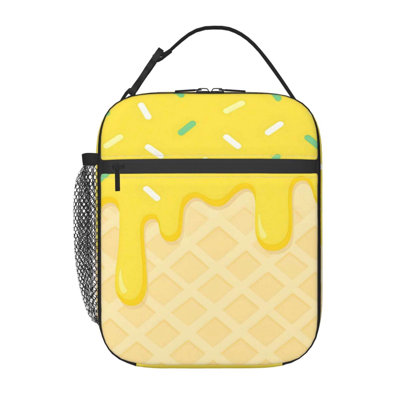 Lunch Bag For Women Men Insulated Portable Lunch Box Bento Box Office Picnic Travel Cooler Bag Ice Cream Yellow